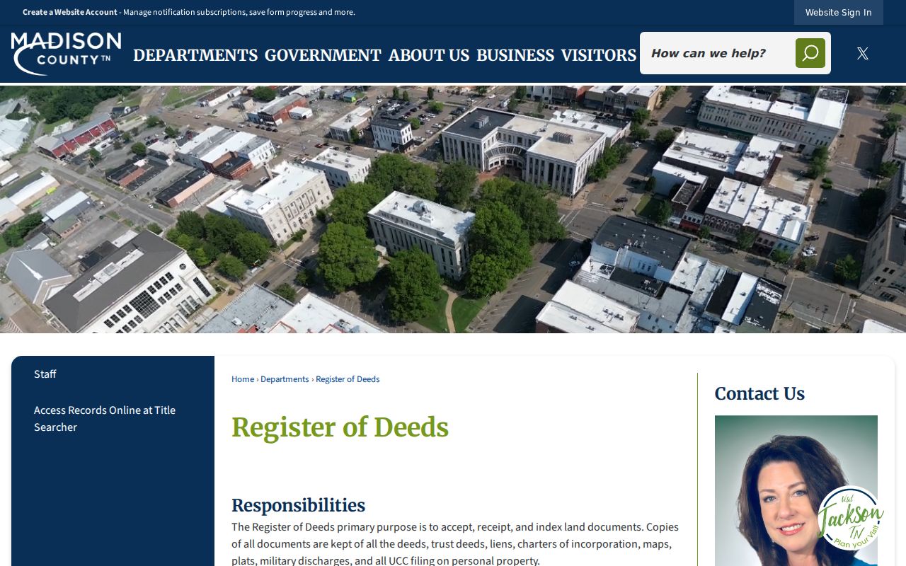 Jackson residents directory Madison County Register of Deeds information