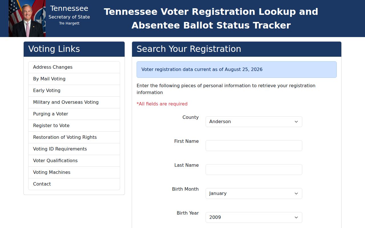 Jackson resident lookup Tennessee voter verification